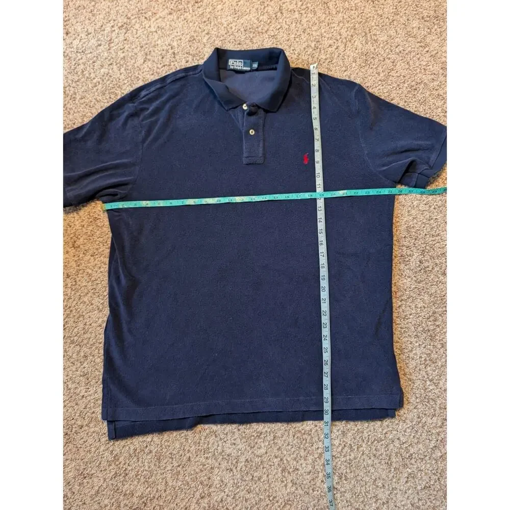 Polo by Ralph Lauren Mens XXL Navy Blue Short Sleeve Pique Golf Polo Shirt